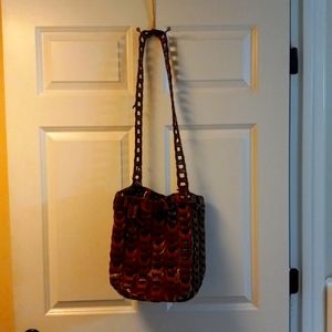 Brown Braided Crossbody Purse